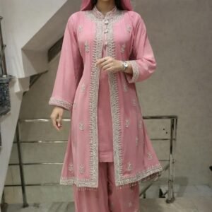 light-pink-extra-koti-suit-hand-work-party-wear