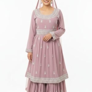 Lite Onion Frock Sharara Suit with Hand Work | Party Wear